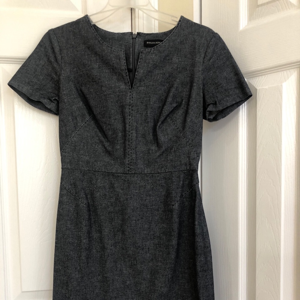 This dress measures 34” from shoulder to bottom.